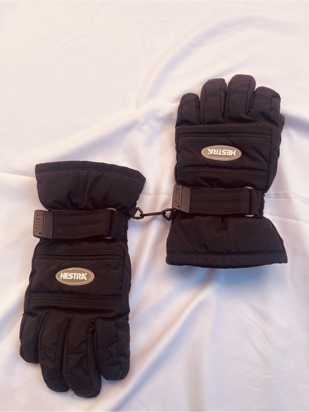 Hestra Men's Black Winter Ski Gloves with Wrist Straps